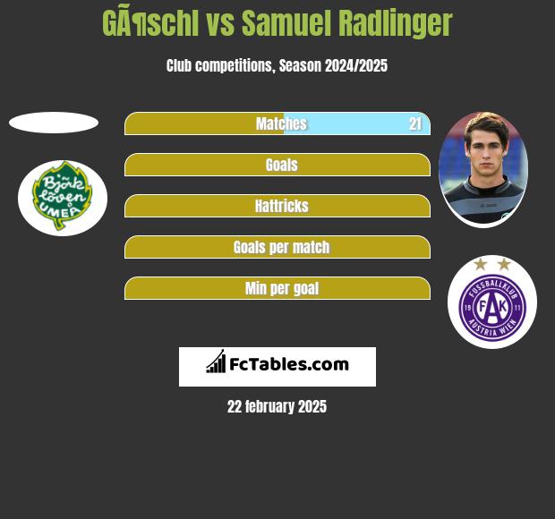 GÃ¶schl vs Samuel Radlinger h2h player stats