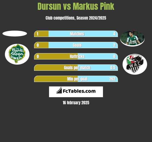 Dursun vs Markus Pink h2h player stats