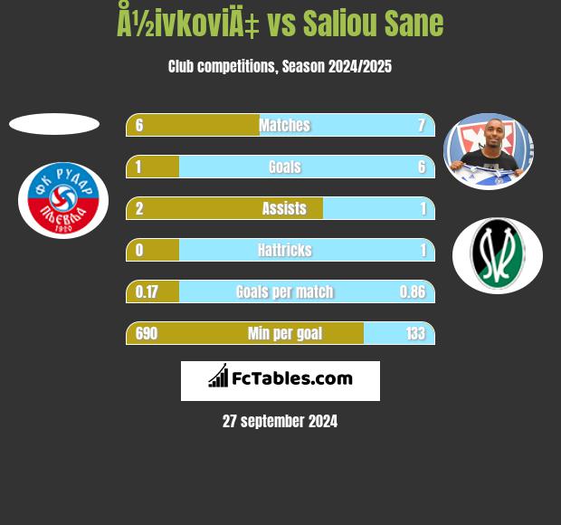 Å½ivkoviÄ‡ vs Saliou Sane h2h player stats