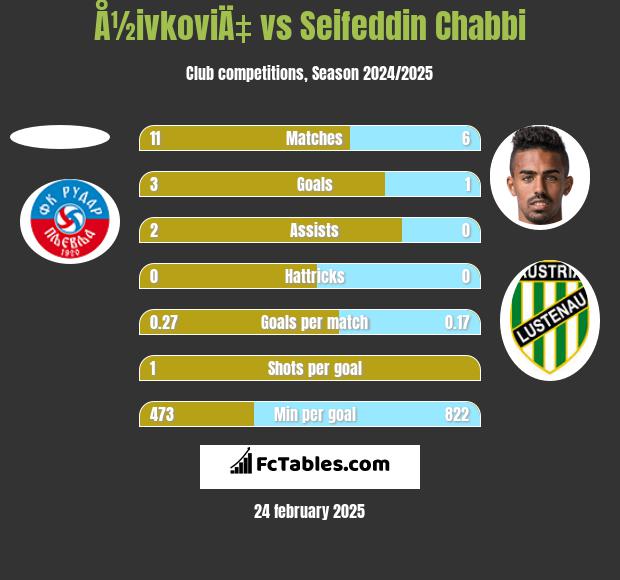 Å½ivkoviÄ‡ vs Seifeddin Chabbi h2h player stats