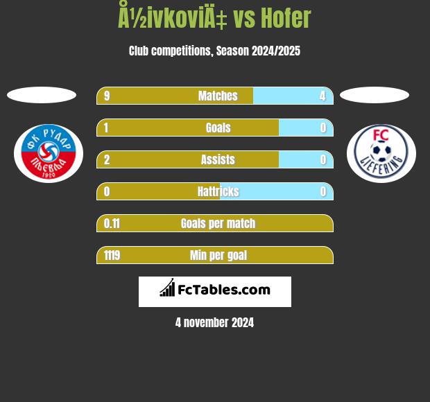 Å½ivkoviÄ‡ vs Hofer h2h player stats