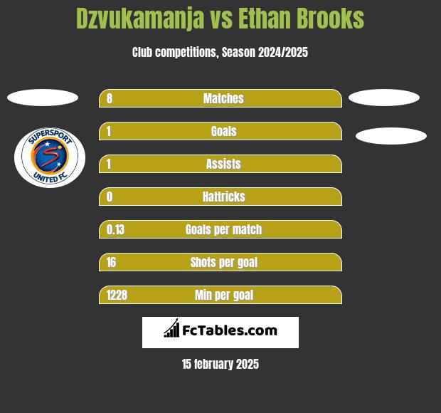 Dzvukamanja vs Ethan Brooks h2h player stats