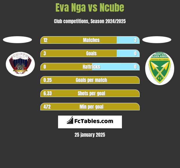 Eva Nga vs Ncube h2h player stats