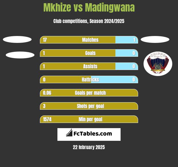 Mkhize vs Madingwana h2h player stats