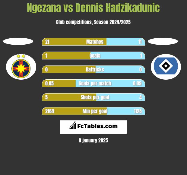 Ngezana vs Dennis Hadzikadunic h2h player stats