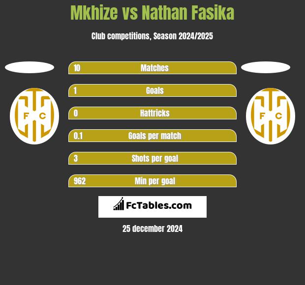 Mkhize vs Nathan Fasika h2h player stats