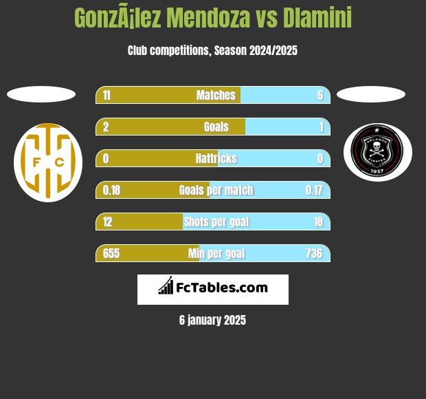 GonzÃ¡lez Mendoza vs Dlamini h2h player stats