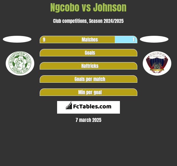 Ngcobo vs Johnson h2h player stats