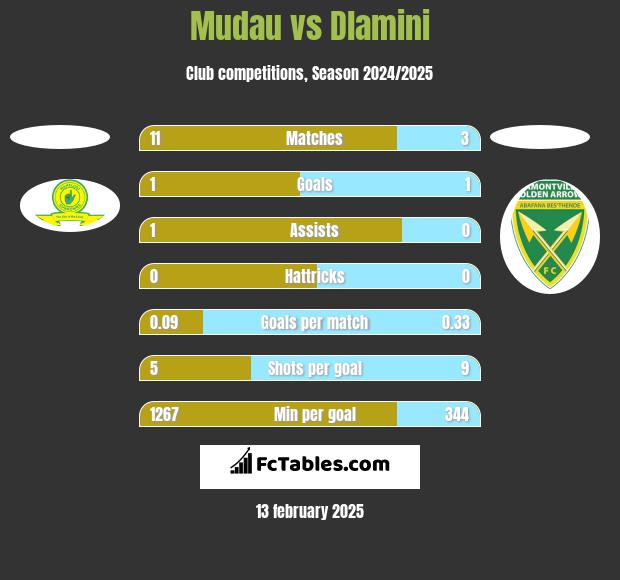 Mudau vs Dlamini h2h player stats