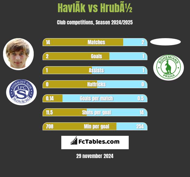 HavlÃ­k vs HrubÃ½ h2h player stats