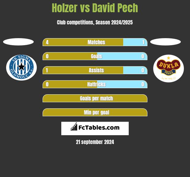 Holzer vs David Pech h2h player stats