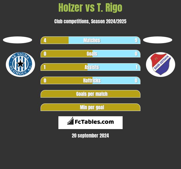 Holzer vs T. Rigo h2h player stats