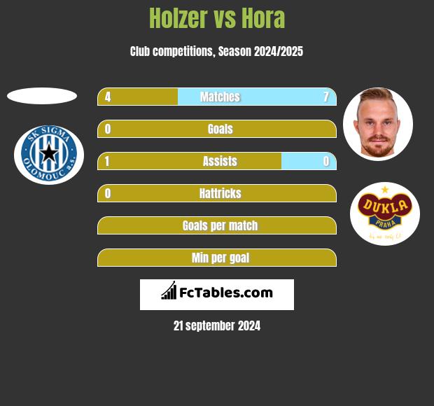 Holzer vs Hora h2h player stats