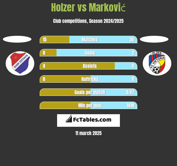 Holzer vs Marković h2h player stats