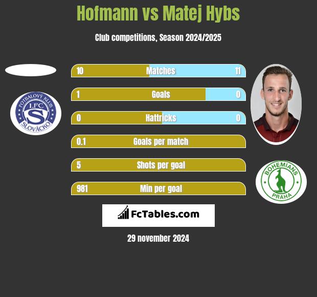 Hofmann vs Matej Hybs h2h player stats