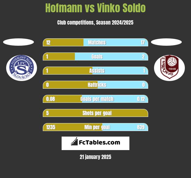 Hofmann vs Vinko Soldo h2h player stats