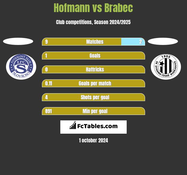 Hofmann vs Brabec h2h player stats