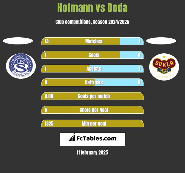 Hofmann vs Doda h2h player stats