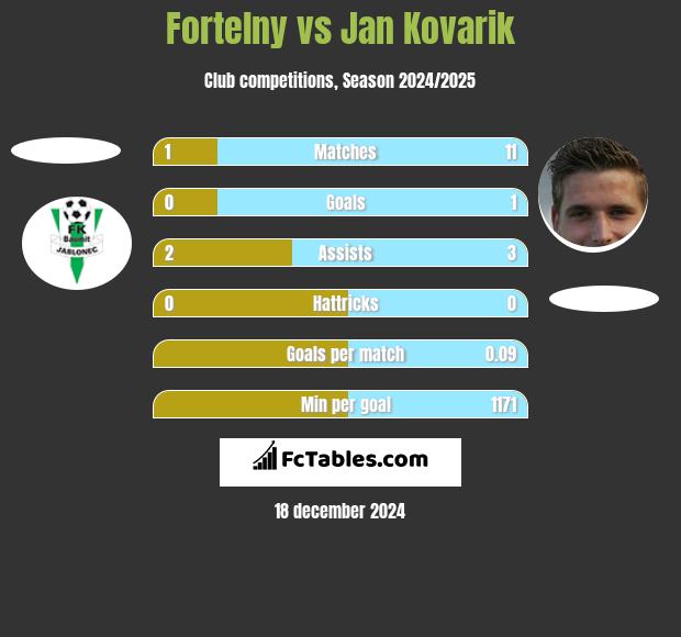 Fortelny vs Jan Kovarik h2h player stats