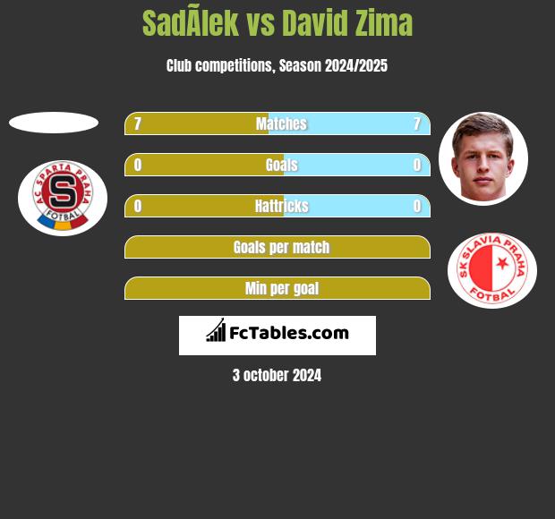 SadÃ­lek vs David Zima h2h player stats