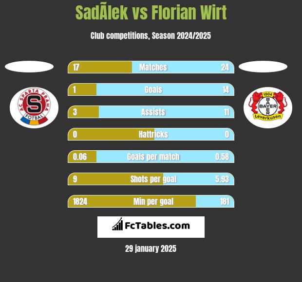 SadÃ­lek vs Florian Wirt h2h player stats