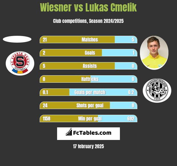 Wiesner vs Lukas Cmelik h2h player stats