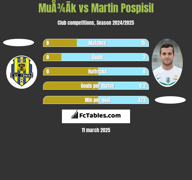 MuÅ¾Ã­k vs Martin Pospisil h2h player stats