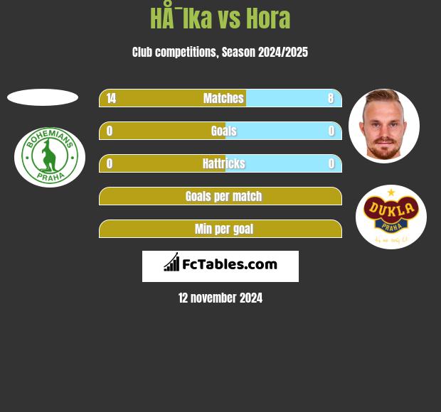 HÅ¯lka vs Hora h2h player stats