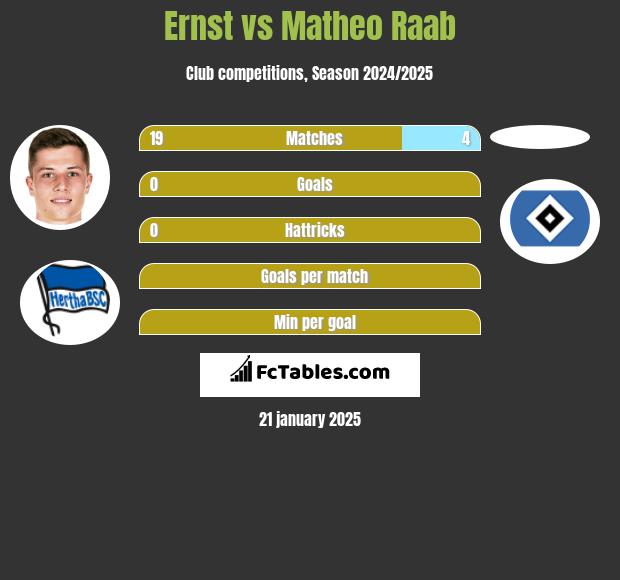 Ernst vs Matheo Raab h2h player stats