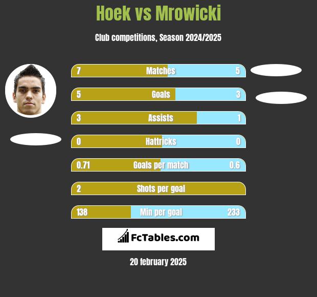 Hoek vs Mrowicki h2h player stats