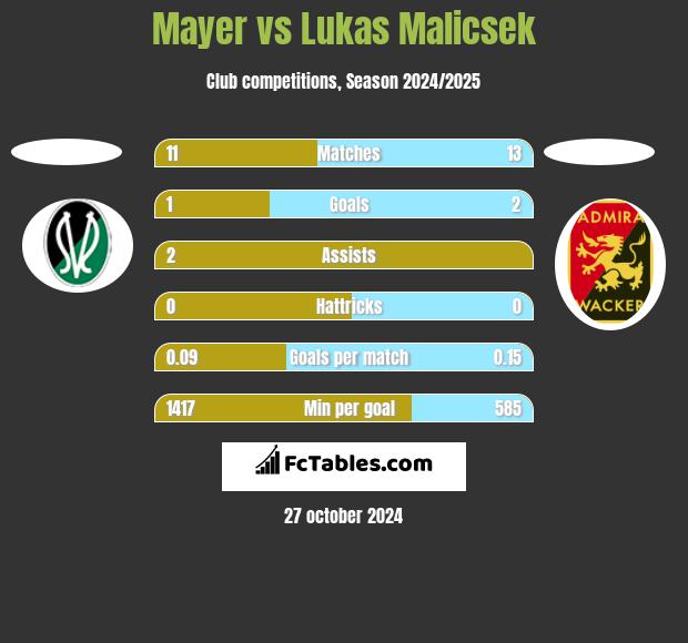 Mayer vs Lukas Malicsek h2h player stats