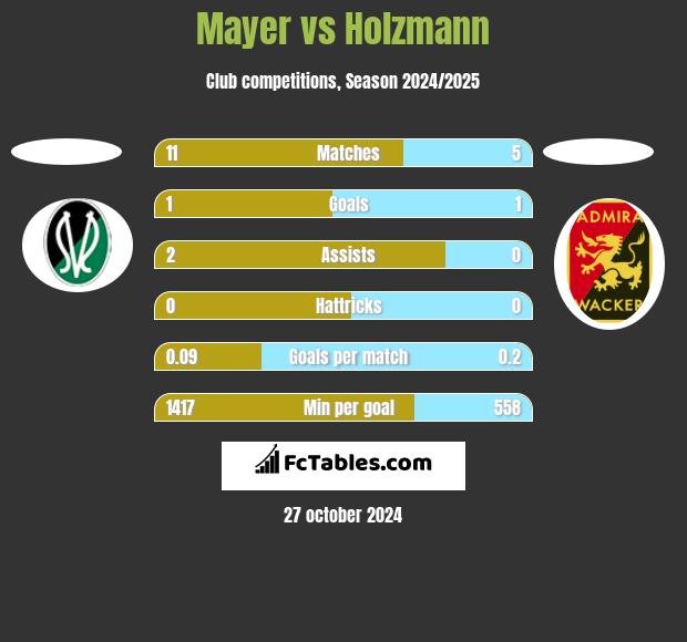 Mayer vs Holzmann h2h player stats