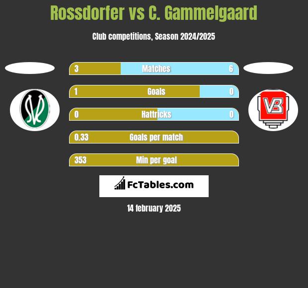 Rossdorfer vs C. Gammelgaard h2h player stats