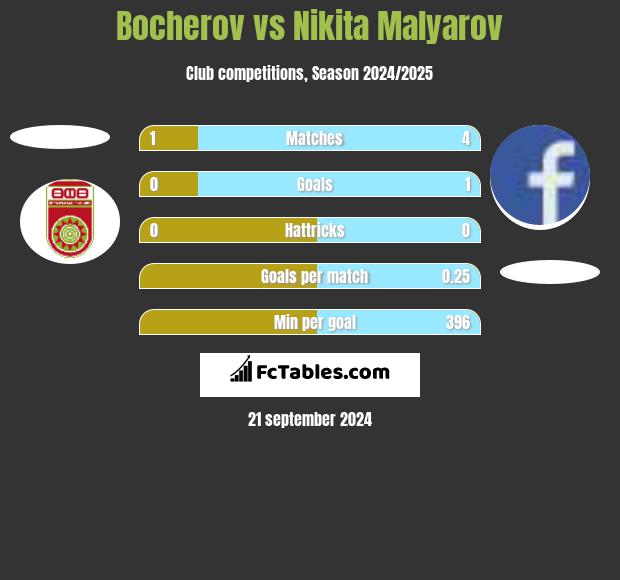 Bocherov vs Nikita Malyarov h2h player stats