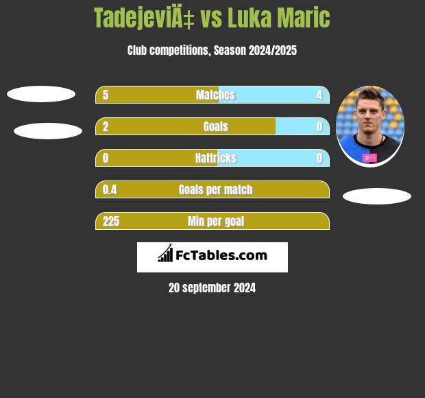 TadejeviÄ‡ vs Luka Marić h2h player stats