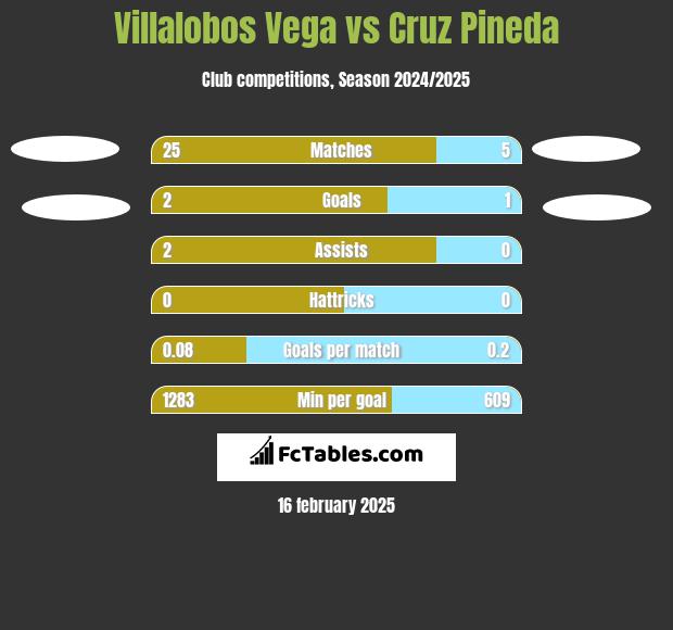 Villalobos Vega vs Cruz Pineda h2h player stats