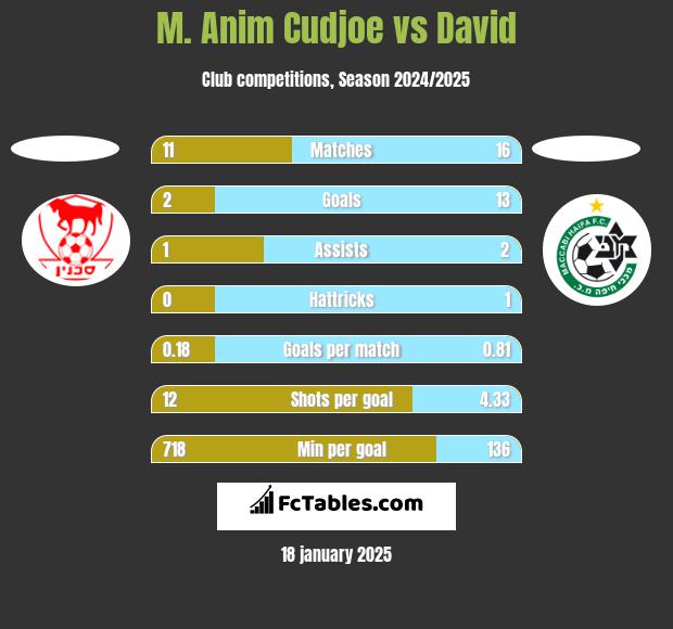 M. Anim Cudjoe vs David h2h player stats