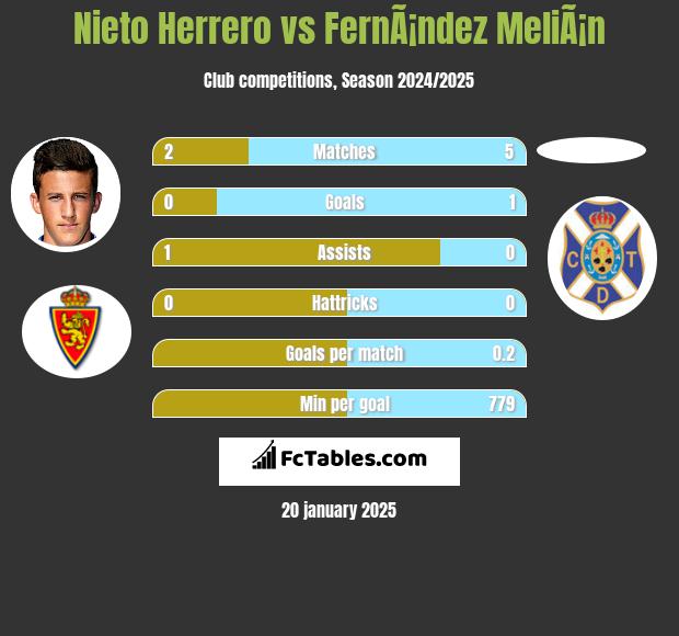 Nieto Herrero vs FernÃ¡ndez MeliÃ¡n h2h player stats