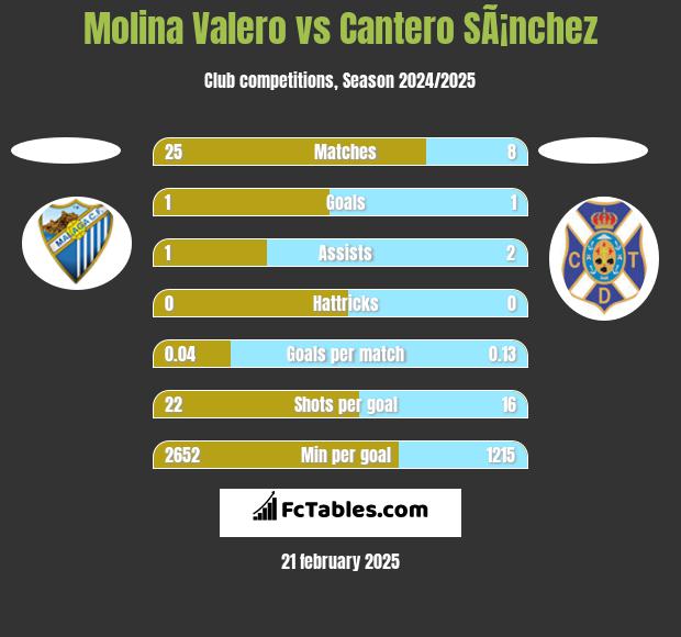 Molina Valero vs Cantero SÃ¡nchez h2h player stats