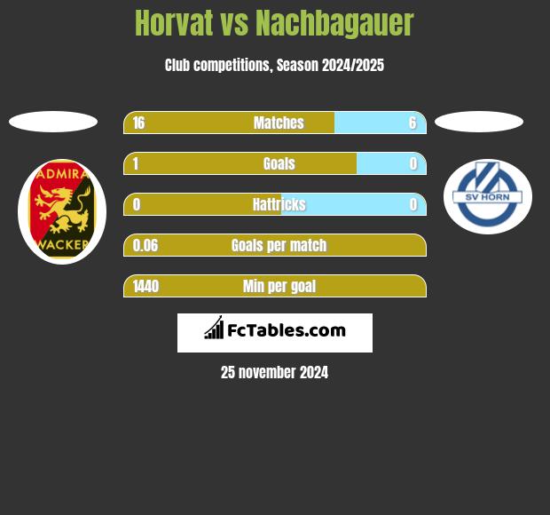 Horvat vs Nachbagauer h2h player stats