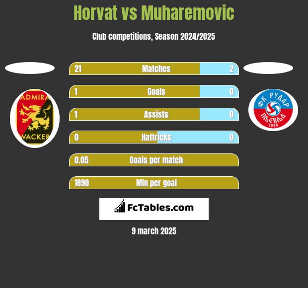 Horvat vs Muharemovic h2h player stats