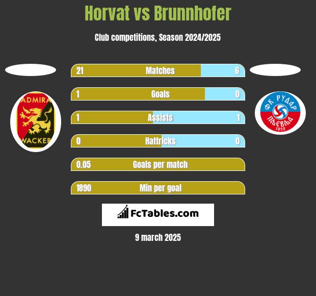 Horvat vs Brunnhofer h2h player stats