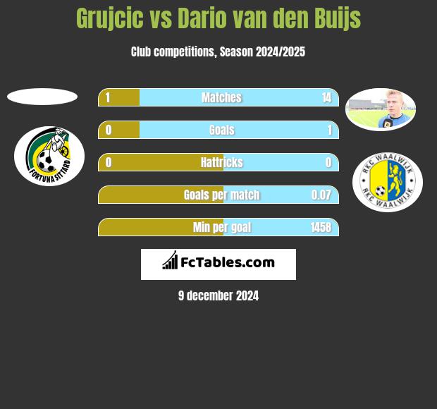 Grujcic vs Dario van den Buijs h2h player stats