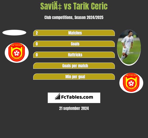 SaviÄ‡ vs Tarik Ceric h2h player stats