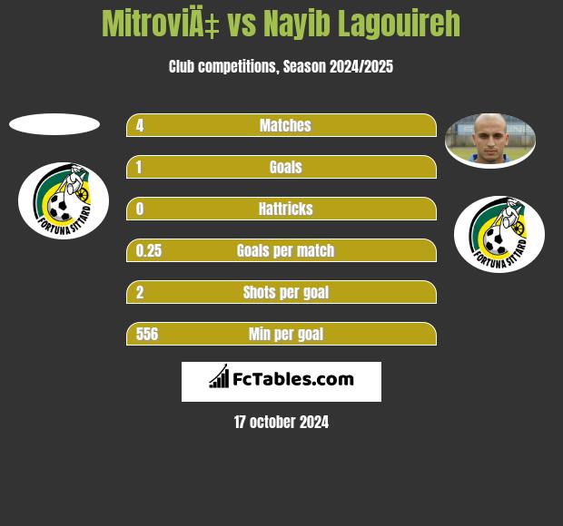 MitroviÄ‡ vs Nayib Lagouireh h2h player stats