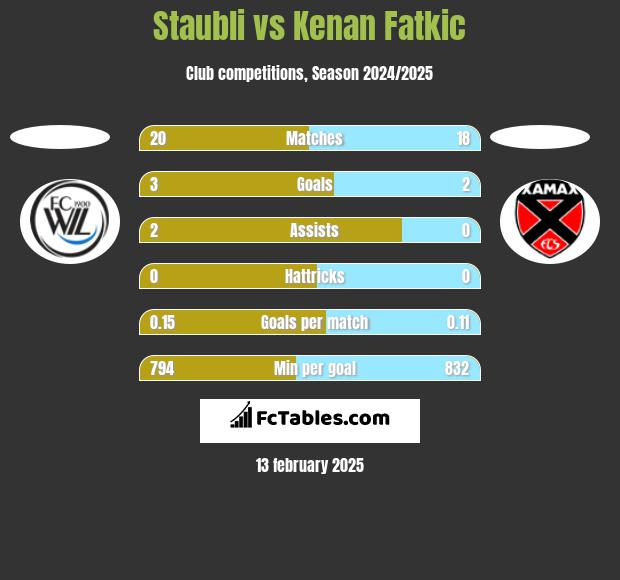 Staubli vs Kenan Fatkic h2h player stats