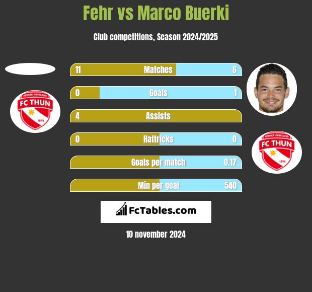 Fehr vs Marco Buerki h2h player stats