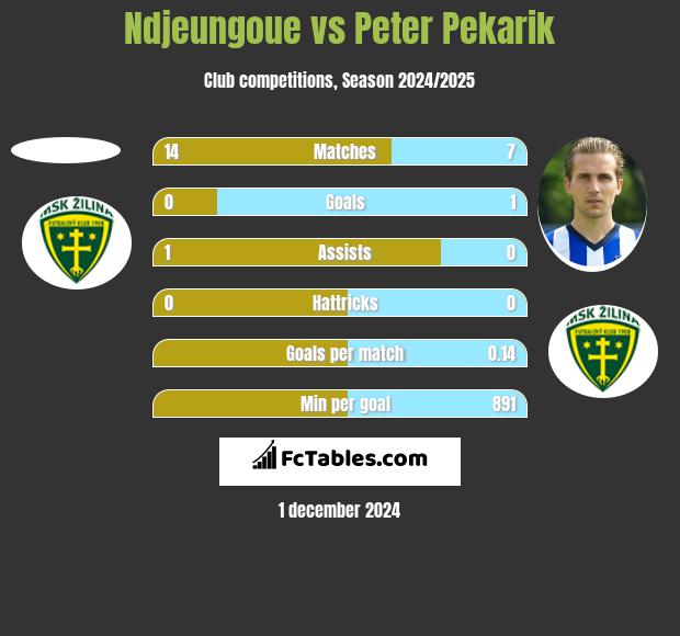 Ndjeungoue vs Peter Pekarik h2h player stats