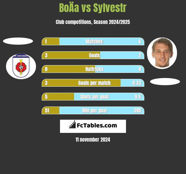 BoÄa vs Sylvestr h2h player stats