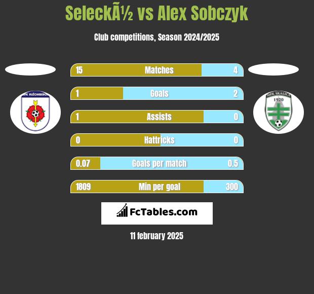 SeleckÃ½ vs Alex Sobczyk h2h player stats